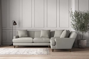 nkuku Deni Large Right Hand Corner Sofa | Make To Order | Brera Linen Smoke | No Colour