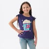 Girls Pop Corn Cinched Cinched Shoulder Top