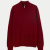Essential Half-Zip Cashmere Sweater - S / Red / MK07-46