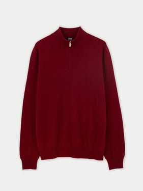 Essential Half-Zip Cashmere Sweater - 3XL / Red / MK07-46