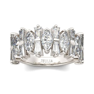 Jeulia Fancy Marquise Cut Sterling Silver Women's Band
