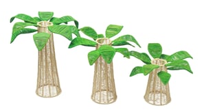 Green Palm Handwoven Iraca Candle Stand - Large