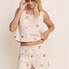 Light Pink Striped Drawstring Shorts