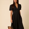 Black Short Sleeve Starlight Midi Dress