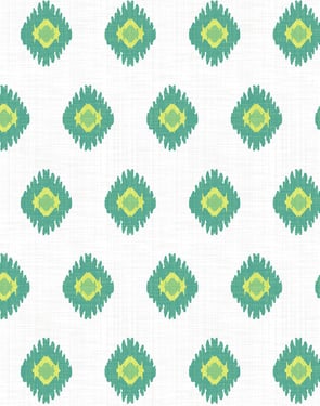 Tangier Medallion' Wallpaper by Wallshoppe - Green - Traditional / 27 in. x 27 ft.