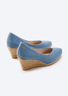 Roses Archive Canvas V Cut Espadrille Wedges