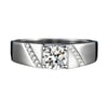 Jeulia Simple Men's Engagement Ring Sterling Silver