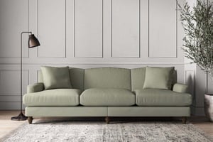 nkuku Deni Sofa | Make To Order | Super Grand | Recycled Cotton Seaspray