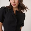 Black Short Sleeve Tailored Mini Dress