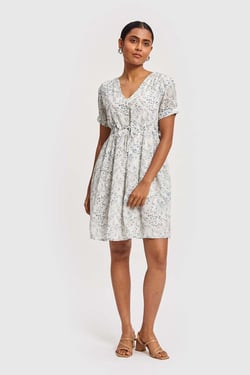 Short Drawstring Dress - Bluebell Scenes / 3XL