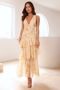 Waves Of Warmth Maxi Dress Yellow