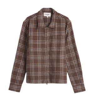 Corridor Venice Plaid Zip Shirt Brown