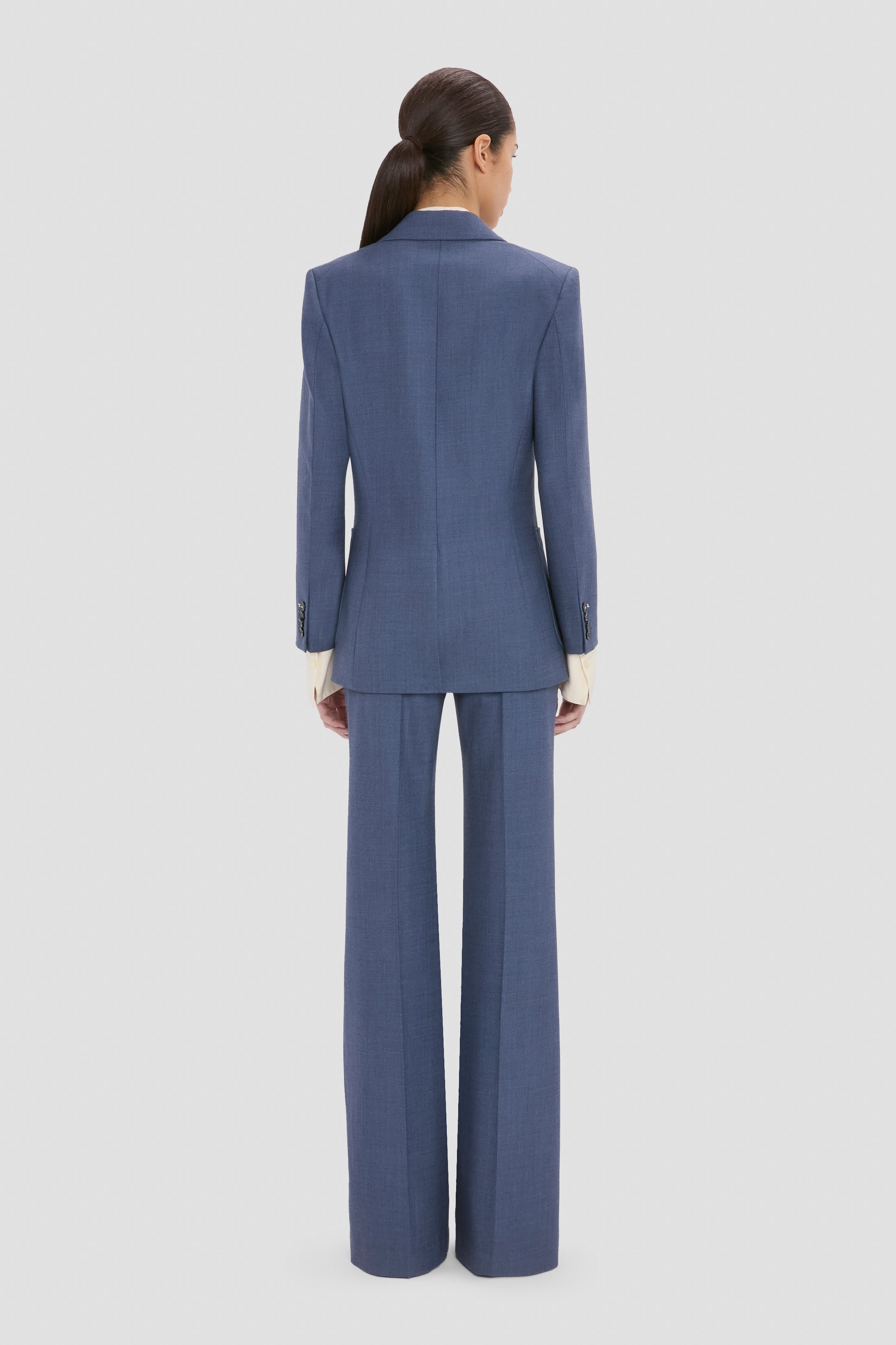 Victoria Beckham Katherine Jacket In Blue Melange - 14 - Womens