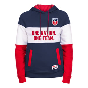 Women's New Era USMNT Heather Navy Color Block Hoodie / XS