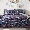 QE Home Sea Creatures Recycled Polyester Coverlet Set, Scenic, Blue, Queen