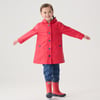 Kids Red & Navy Button-Up Rain Jacket