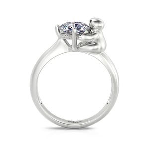 Jeulia Hug Me "Inflatable Caretaker" Round Cut Sterling Silver Ring