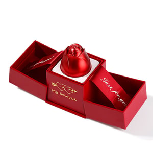 Jeulia Creative Liftable Rose Flower Ring Box