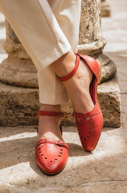 Lycette Pointed Toe Leather Flats (Sz. 9)