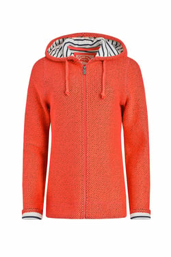 Weird Fish Chicoa Full Zip Macaroni Hoodie Hot Coral Size 8