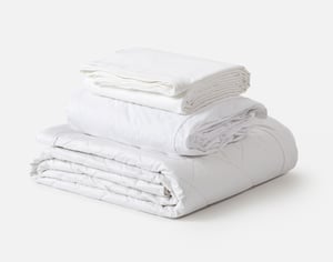QE Home 3-Piece Fresh Start Bedding Bundle - White, Twin
