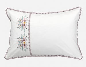 QE Home Kaysa Pillow Sham, Geometric, White, King