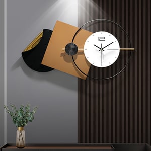 29.9" Modern 3D Geometric Metal Digital Silent Wall Clock Oversized Wall Decor For Living Room