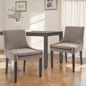 COLAMY MAIRA Transitional Neutral Dining Chair - Camel / Set of 2
