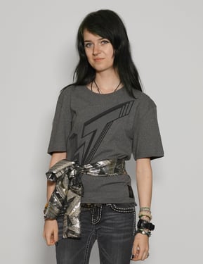 ST Lined Logo Tie-Tee in Grey with Silver Tie
