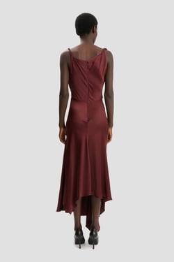 Victoria Beckham Posy Midi Dress In Cinnabar Red - 16 - Womens