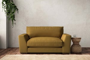 nkuku Guddu Love Seat | Make To Order | Recycled Cotton Ochre | No Colour