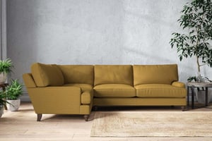 nkuku Marri Left Hand Corner Sofa | Make To Order | Grand | Recycled Cotton Ochre