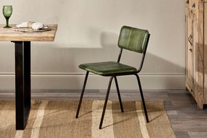nkuku Ukari Leather Dining Chair | Seating | One Size | Rich Green