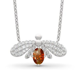 Jeulia "Natural Wonder" Firefly Design Oval Cut Sterling Silver Necklace