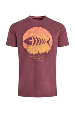 Weird Fish Explorer Front Print Graphic T-Shirt Aubergine Size XL