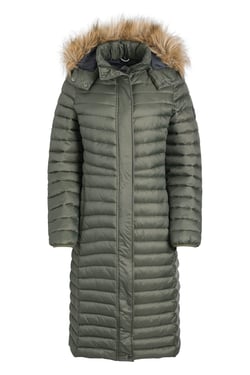 Weird Fish Kempley Lightweight Padded Mid-Line Hooded Jacket Deep Lichen Green Size 8