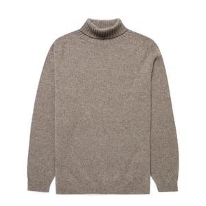 Sunspel Roll Neck Sweater Bark