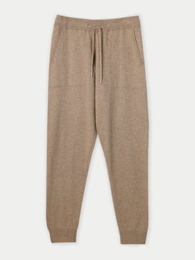 Organic Color Cashmere Men's Jogger - 3XL / Beige / MK87-57