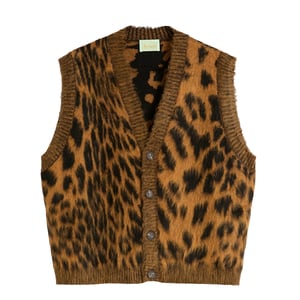 Aries Womens Brushed Leopard Vest Brown