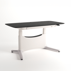 COLAMY LumiDesk All-in-1 Electric Height Adjustable Desk - 55.1"x 28.0" / Black Oak-White / VENEER