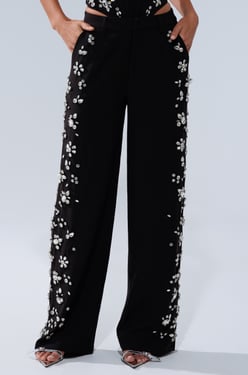 AKIRA Feeling Rich Trouser Pants With Rhinestone | Black | Size XL