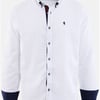 Alex & Turner Pattern Print Shirt - White Navy - L