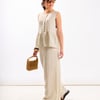 Linen Stripe Sleeveless Top - L