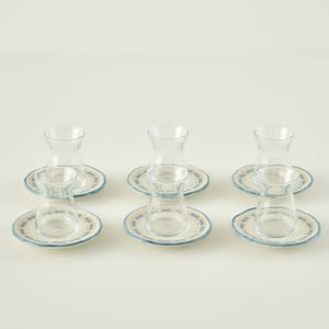 Liana Tea Glass Set with Saucers (6-Piece)