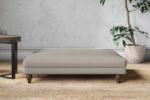 nkuku Marri Dining Footstool | Make To Order | Grand | Recycled Cotton Flax