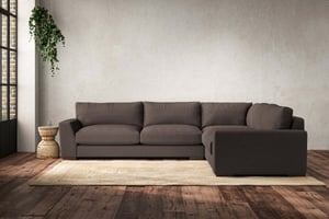 nkuku Guddu Large Right Hand Corner Sofa | Make To Order | Recycled Cotton Mocha | No Colour