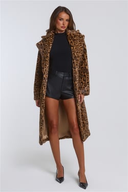 On The Wild Side Faux Fur Coat Leopard