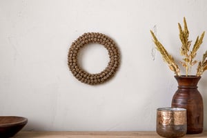 nkuku Madhi Wire Ball Wreath | Christmas Decorations | Large | Brass
