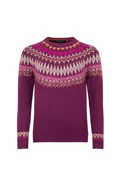 Weird Fish Lowell Fair Isle Jumper Beet Size 20