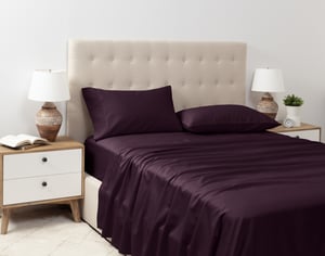 QE Home 500TC Eucalyptus Luxe TENCEL™ Lyocell Sheet Set Sheet Set in Purple, Queen